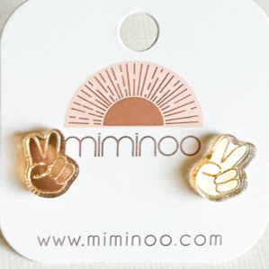 Patriotic Gold Mirror Stud Earrings