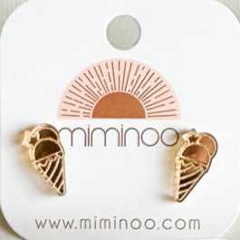 Patriotic Gold Mirror Stud Earrings