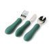 silicone stainless silica soft fork spoon knife utensils cutlery kids toddler babies mks miminoo in duck green for boys and girls