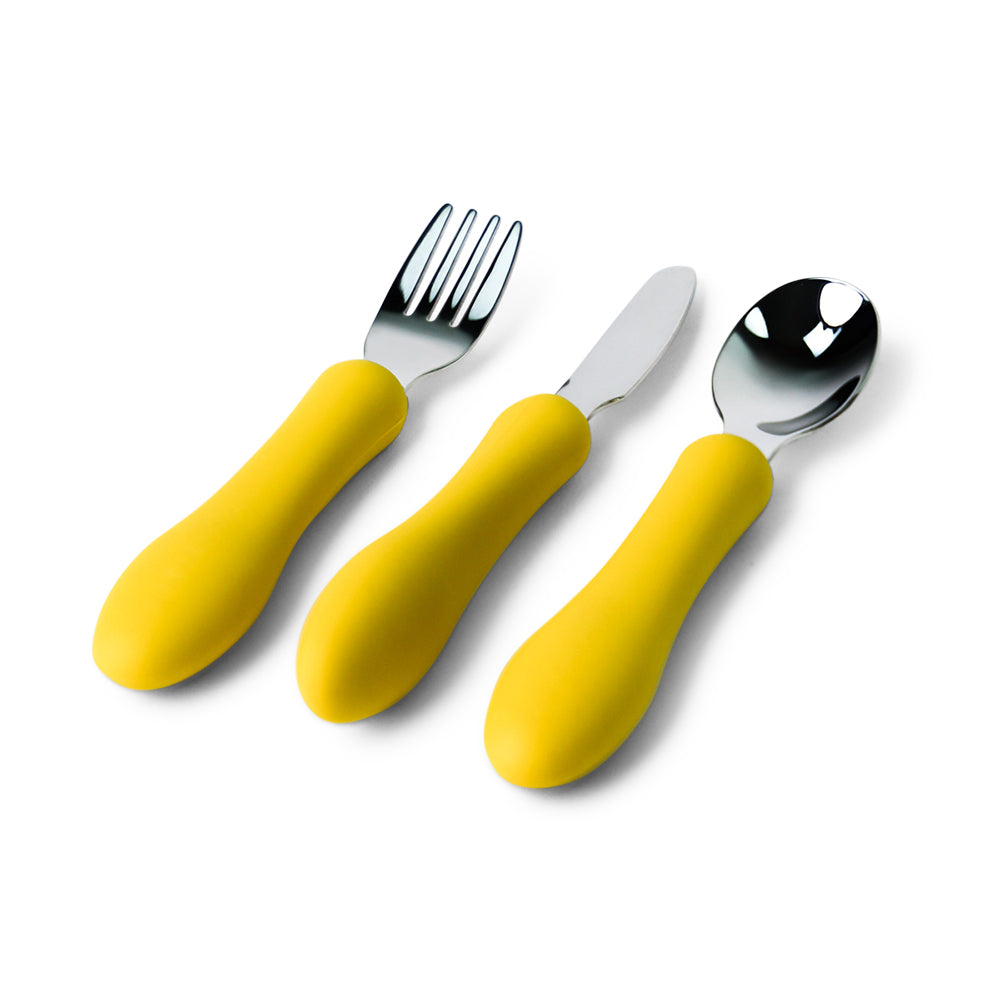 Silicone stainless cutlery utensils fork knife spoon set by mks miminoo usa for toddler kids army green silicone stainless silica soft fork spoon knife utensils cutlery kids toddler babies mks miminoo in mustard yellow for girls and boys