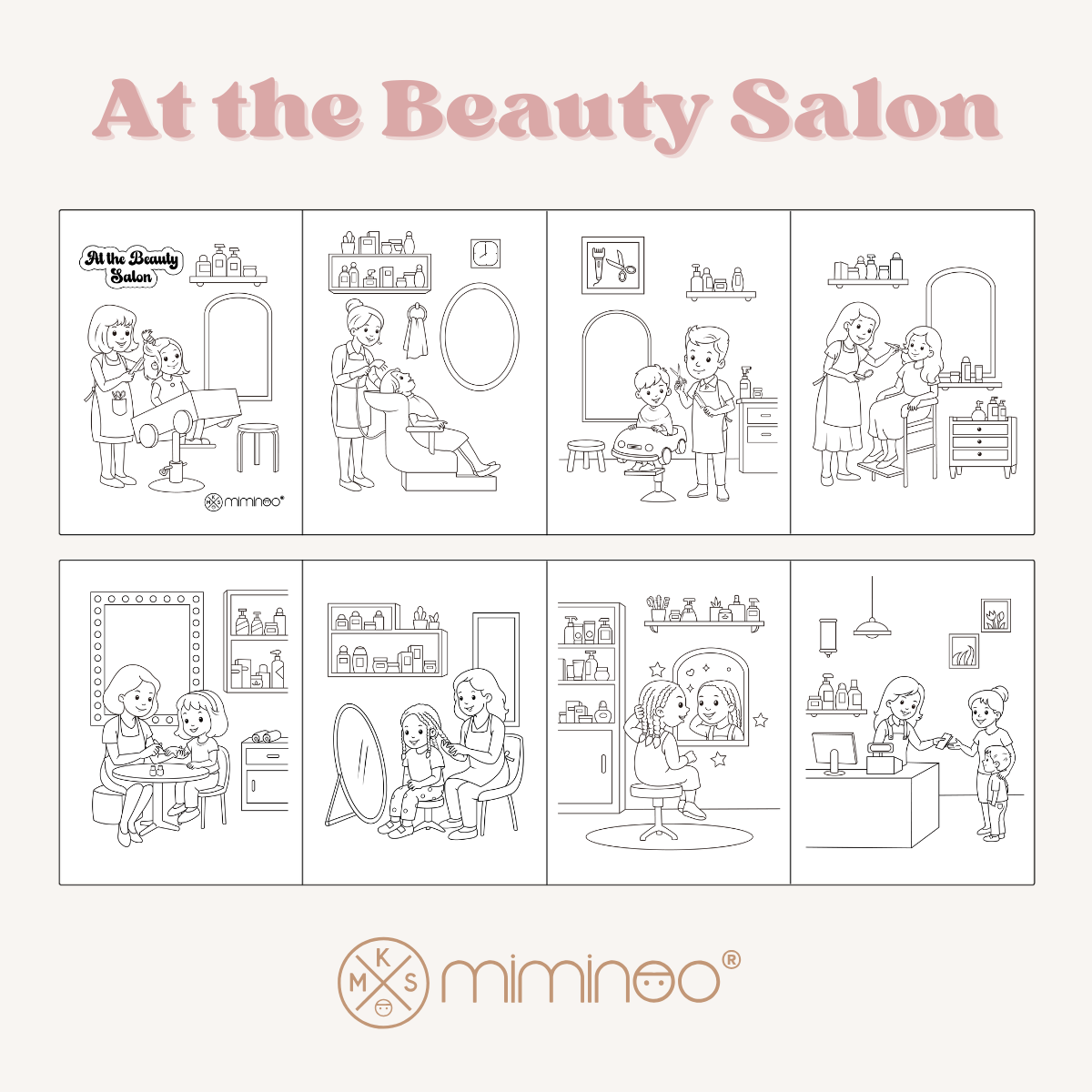 At the Beauty Salon MKS Miminoo exclusive design for our silicone coloring foldable reversible mat
