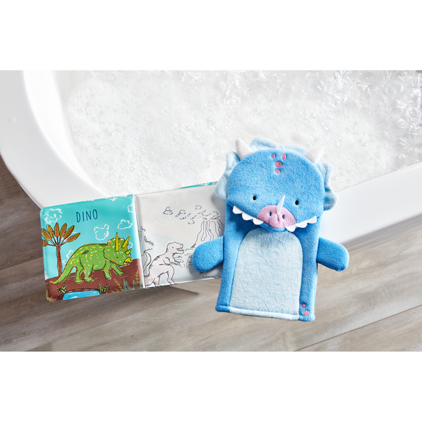 Dinos Bath Book & Mitt Set