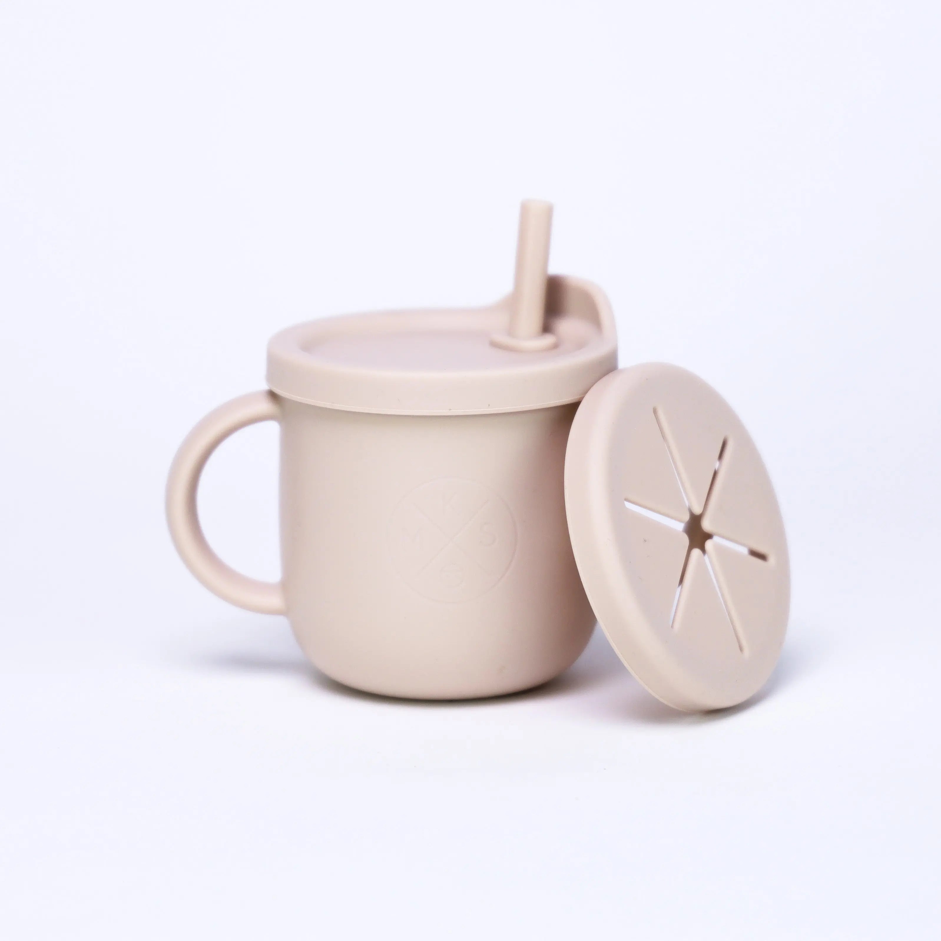 All-in-One Silicone Sippy Snack Cup Cream - MKS Miminoo