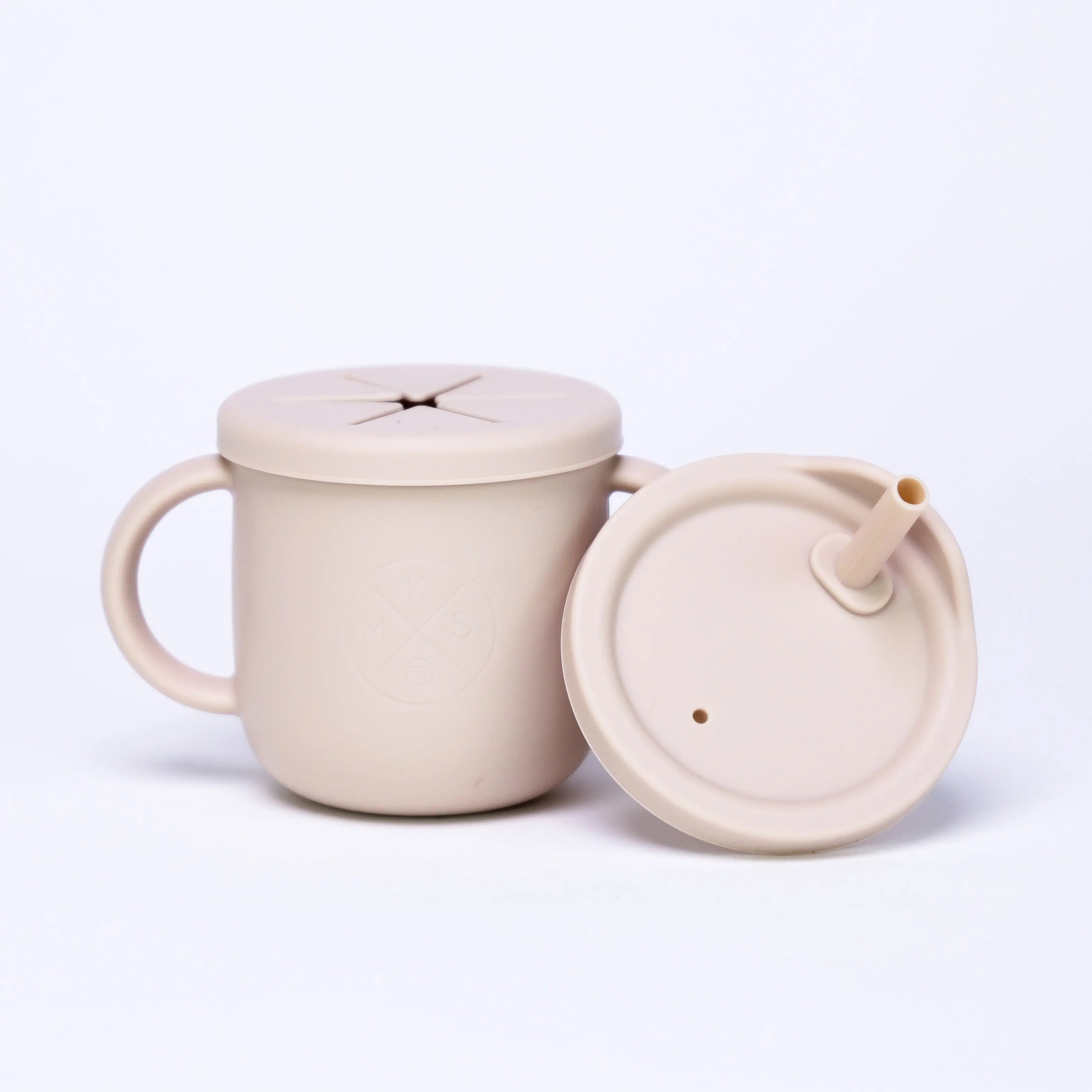 All-in-One Silicone Sippy Snack Cup Cream - MKS Miminoo