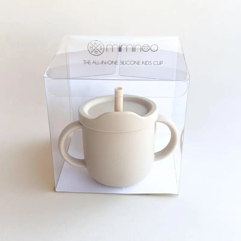 All-in-One Silicone Sippy Snack Cup Cream - MKS Miminoo