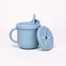 All-in-One Silicone Sippy Snack Cup Powder Blue - MKS Miminoo