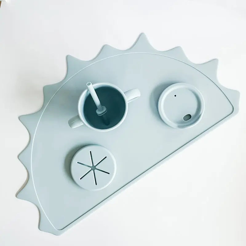 All-in-One Silicone Sippy Snack Cup Powder Blue - MKS Miminoo