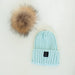 Angora Classic Line Single Snap On Pom Pom Beanie Mint MKS MIMINOO