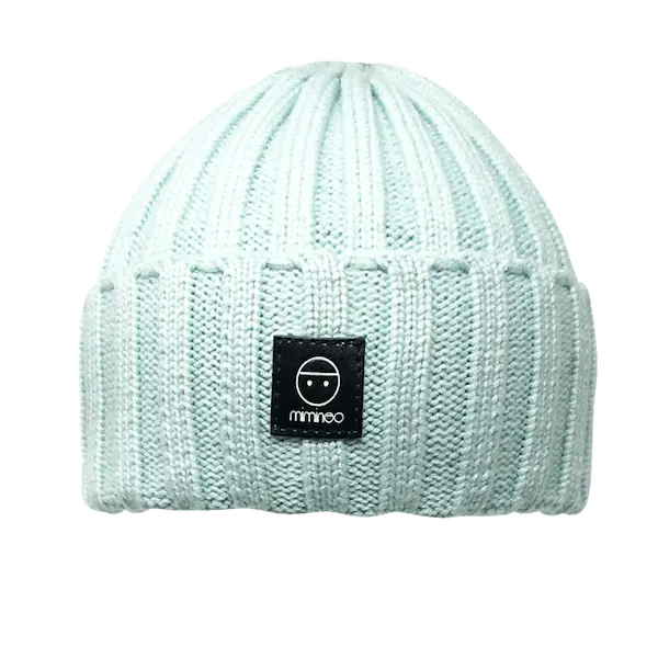 Angora Classic Line Single Snap On Pom Pom Beanie Mint-Winter Beanies-Mix & Match baby beanie winter hat snap on removable pompom single or double by MKS Miminoo Arizona USA