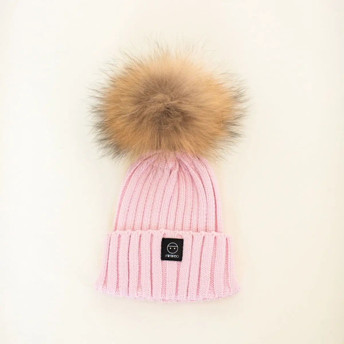 Angora Classic Line Single Snap On Pom Pom Hat Blush Pink-Winter Beanies-Mix & Match baby beanie winter hat snap on removable pompom single or double by MKS Miminoo Arizona USA