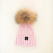 Angora Classic Line Single Snap On Pom Pom Hat Blush Pink-Winter Beanies-Mix & Match baby beanie winter hat snap on removable pompom single or double by MKS Miminoo Arizona USA