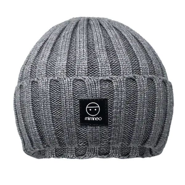 Angora Classic Line Single Snap On Pom Pom Hat Charcoal-Winter Beanies-Mix & Match baby beanie winter hat snap on removable pompom single or double by MKS Miminoo Arizona USA