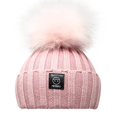 Angora Classic Line Single Snap On Pom Pom Hat Dusty Pink-Winter Beanies-Mix & Match baby beanie winter hat snap on removable pompom single or double by MKS Miminoo Arizona USA