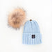 Angora Classic Line Single Snap On Pom Pom Hat Light Blue-Winter Beanies-Mix & Match baby beanie winter hat snap on removable pompom single or double by MKS Miminoo Arizona USA