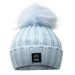 Angora Classic Line Single Snap On Pom Pom Hat Light Blue-Winter Beanies-Mix & Match baby beanie winter hat snap on removable pompom single or double by MKS Miminoo Arizona USA