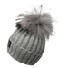 Angora Classic Line Single Snap On Pom Pom Hat Light Grey-Winter Beanies-Mix & Match baby beanie winter hat snap on removable pompom single or double by MKS Miminoo Arizona USA