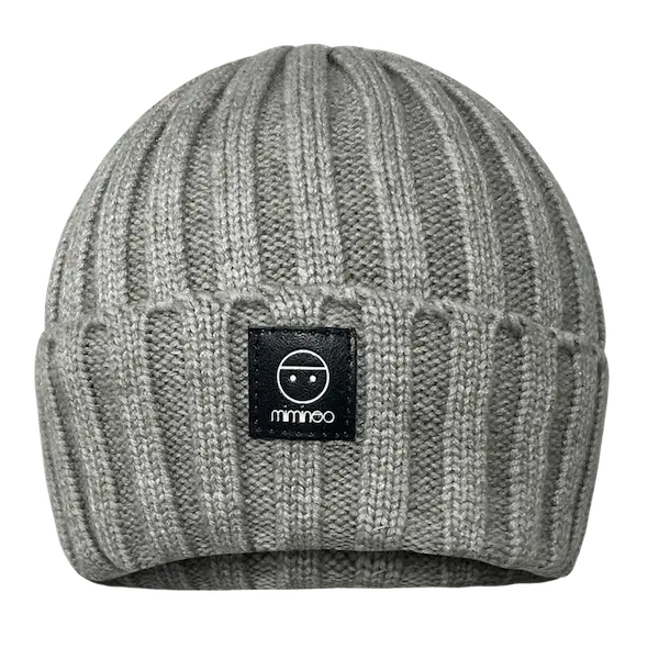 Angora Classic Line Single Snap On Pom Pom Hat Light Grey-Winter Beanies-Mix & Match baby beanie winter hat snap on removable pompom single or double by MKS Miminoo Arizona USA