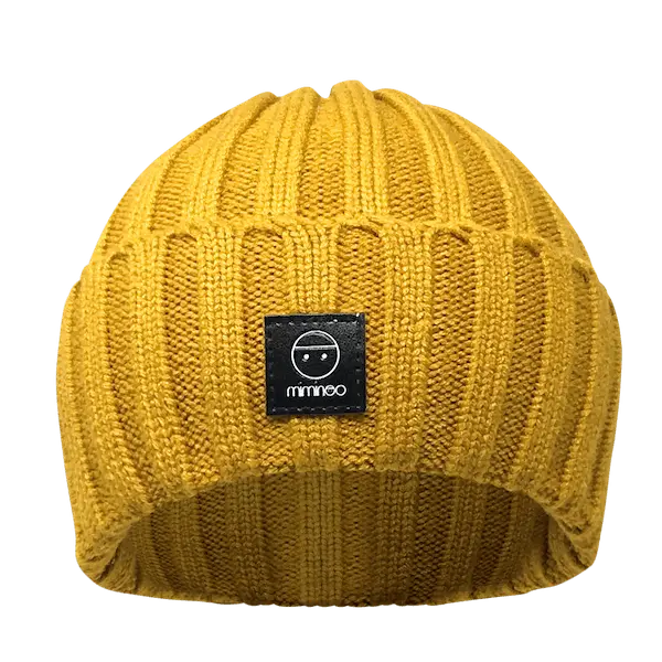 Angora Classic Line Single Snap On Pom Pom Hat Mustard-Winter Beanies-Mix & Match baby beanie winter hat snap on removable pompom single or double by MKS Miminoo Arizona USA