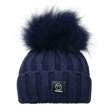 Angora Classic Line Single Snap On Pom Pom Hat Navy-Winter Beanies-Mix & Match baby beanie winter hat snap on removable pompom single or double by MKS Miminoo Arizona USA