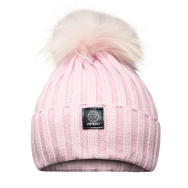 Angora Classic Line Single Snap On Pom Pom Hat Pink-Winter Beanies-Mix & Match baby beanie winter hat snap on removable pompom single or double by MKS Miminoo Arizona USA