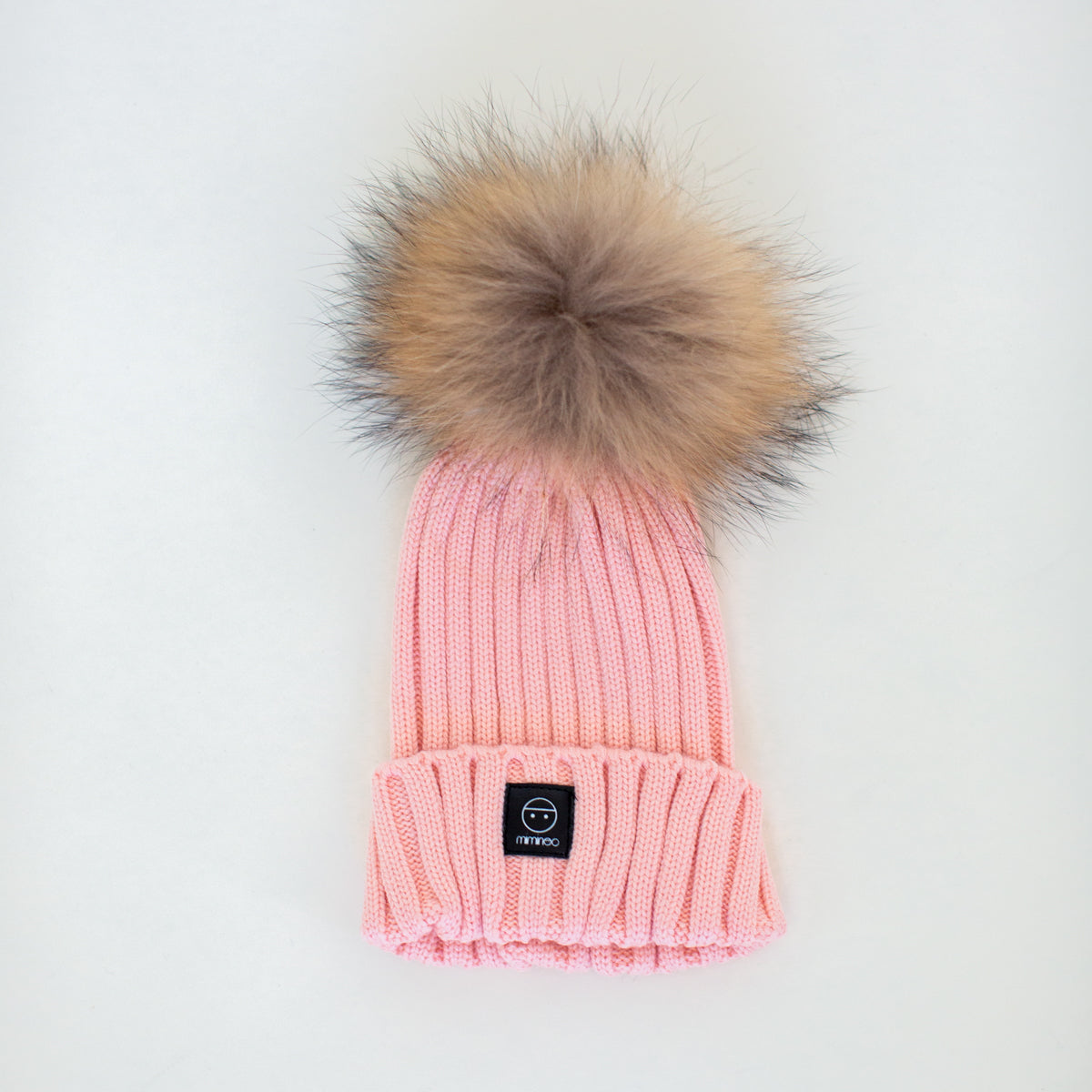 Angora Classic Line Single Snap On Pom Pom Hat Coral Pink