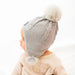 Baby Fleece Lining Merino Beanie Single Faux Fur Snap On Pom Grey-Winter Beanies-Mix & Match baby beanie winter hat snap on removable pompom single or double by MKS Miminoo Arizona USA