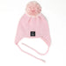Baby Snap On Pom Poms Beanie with Strings Pink-Winter Beanies-Mix & Match baby beanie winter hat snap on removable pompom single or double by MKS Miminoo Arizona USA