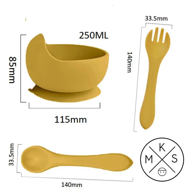 Baby & Toddler Feeding Bowl Set - Mustard - MKS Miminoo