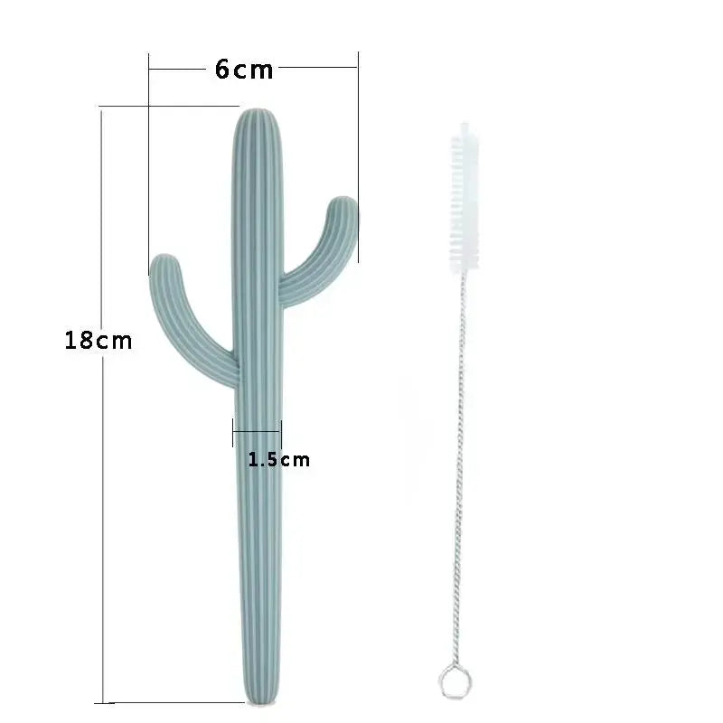 Cactus Silicone Teether & Straw for kids and adults - MKS Miminoo