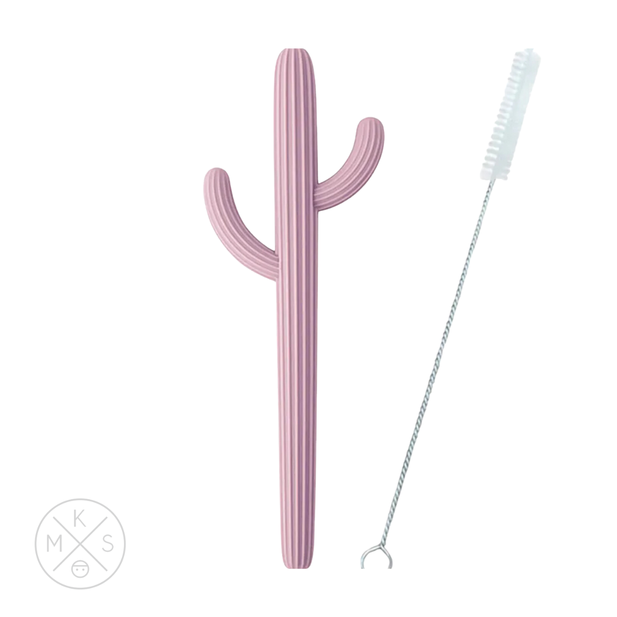 Cactus Silicone Teether & Straw for kids and adults