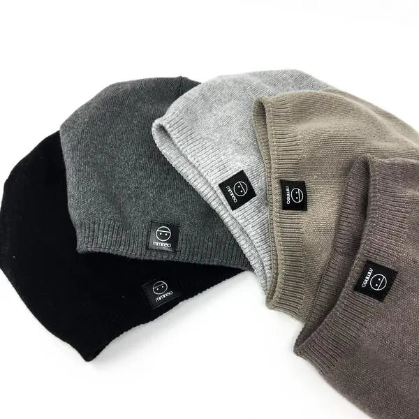 Charcoal Angora Slouchy Beanie with Large Snap On Pom Pom-Winter Beanies-Mix & Match baby beanie winter hat snap on removable pompom single or double by MKS Miminoo Arizona USA