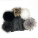 Charcoal Angora Slouchy Beanie with Large Snap On Pom Pom-Winter Beanies-Mix & Match baby beanie winter hat snap on removable pompom single or double by MKS Miminoo Arizona USA