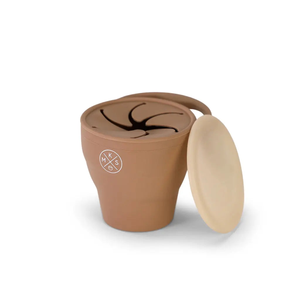 Collapsible Silicone Snack Cup - Taupe MKS MIMINOO
