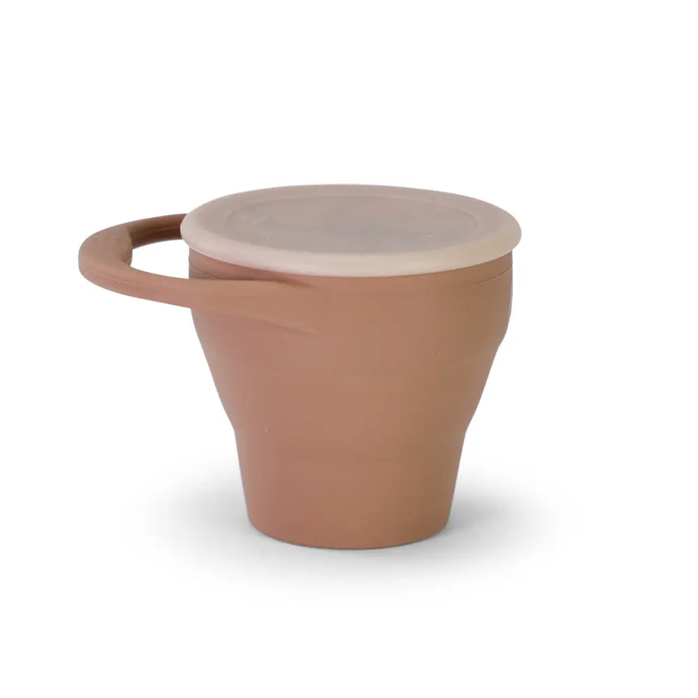 Collapsible Silicone Snack Cup - Taupe MKS MIMINOO