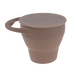 Collapsible Silicone Snack Cup in Taupe A SNACK CUP by MKS Unbreakable, durable and low maintenance dinnerware by MKS Distribution LLC Gilbert Phoenix USA. Modern trendy minimalist design.