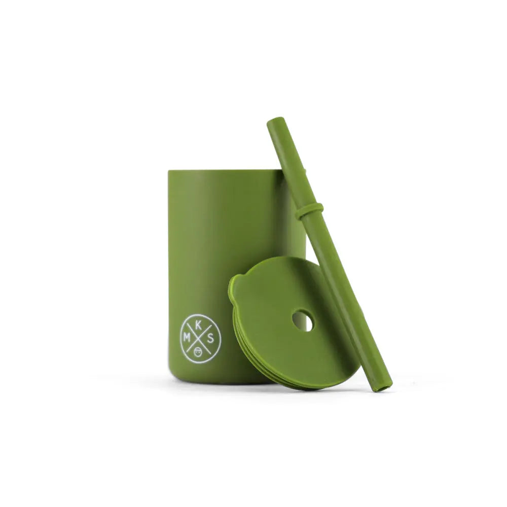 Drinking cup with straw - Army green - MKS Miminoo