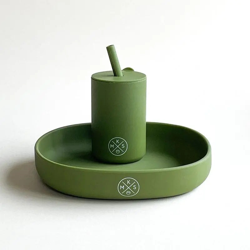 Drinking cup with straw - Army green - MKS Miminoo