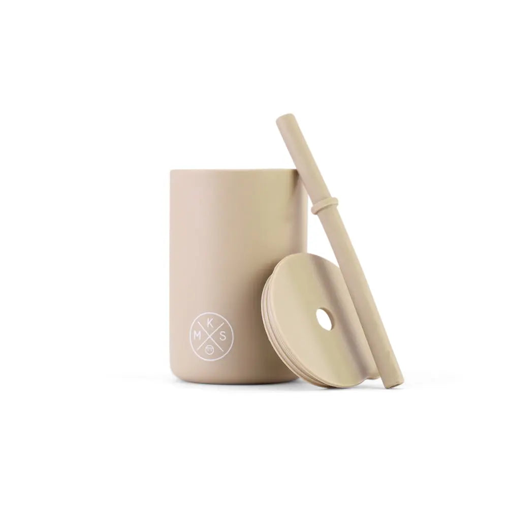 Drinking cup with straw - Beige - MKS Miminoo