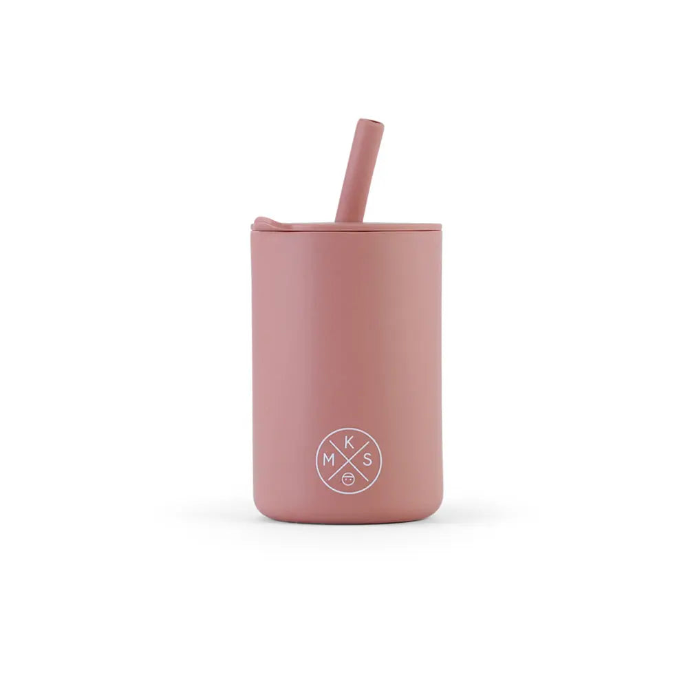Drinking cup with straw - Dusty pink - MKS Miminoo