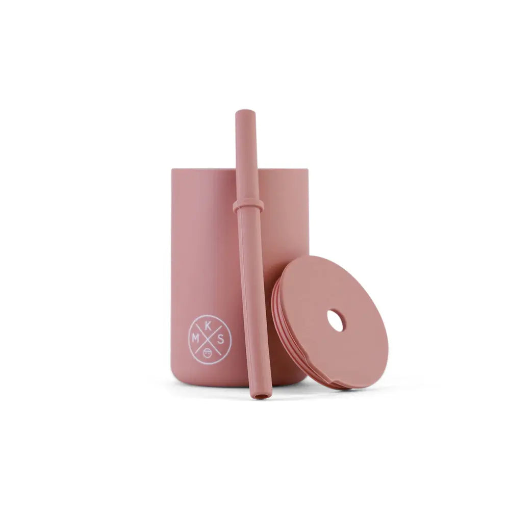 Drinking cup with straw - Dusty pink - MKS Miminoo