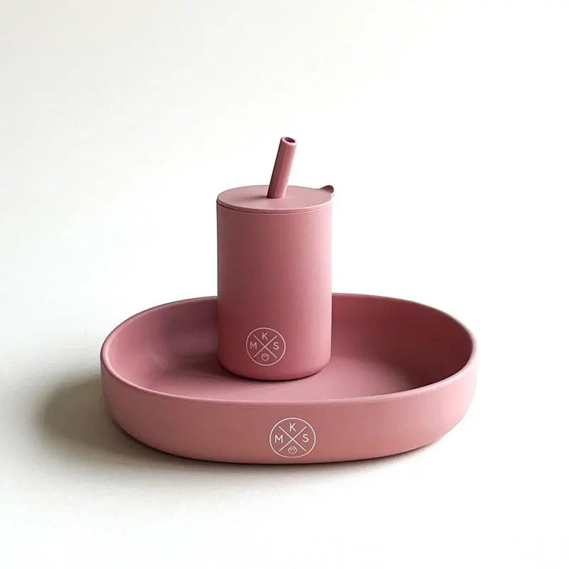 Drinking cup with straw - Dusty pink - MKS Miminoo