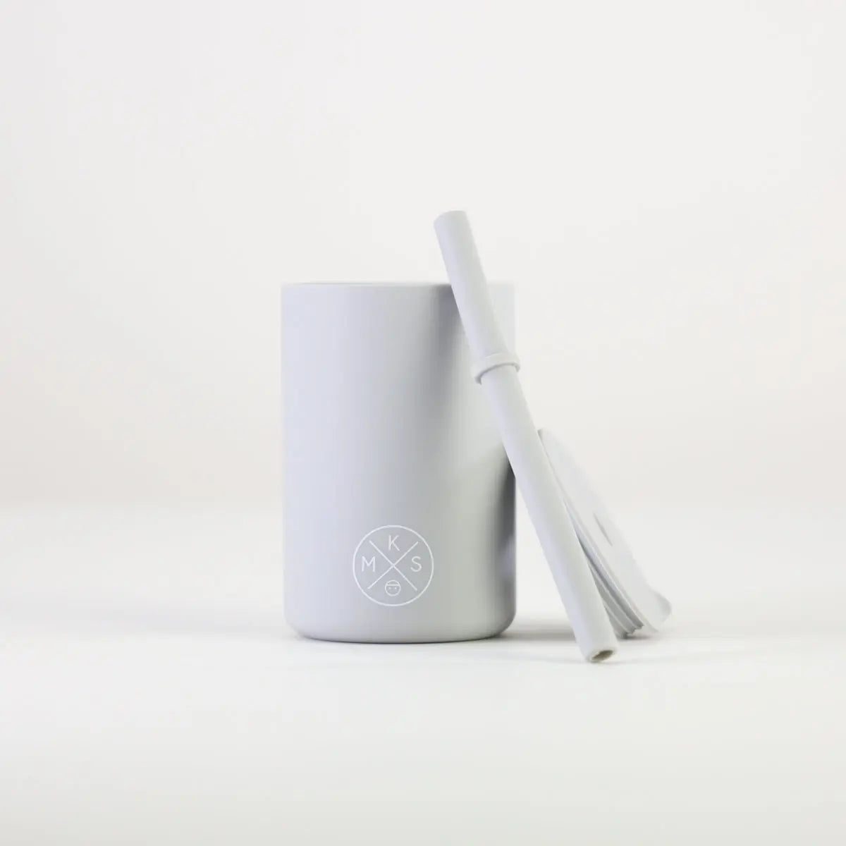 Drinking cup with straw - Light grey - MKS Miminoo