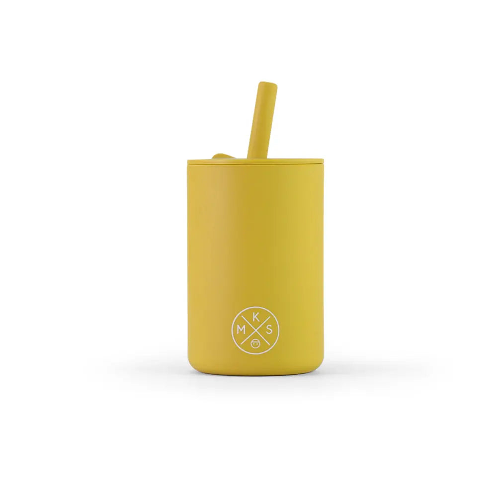 Drinking cup with straw - Mustard - MKS Miminoo