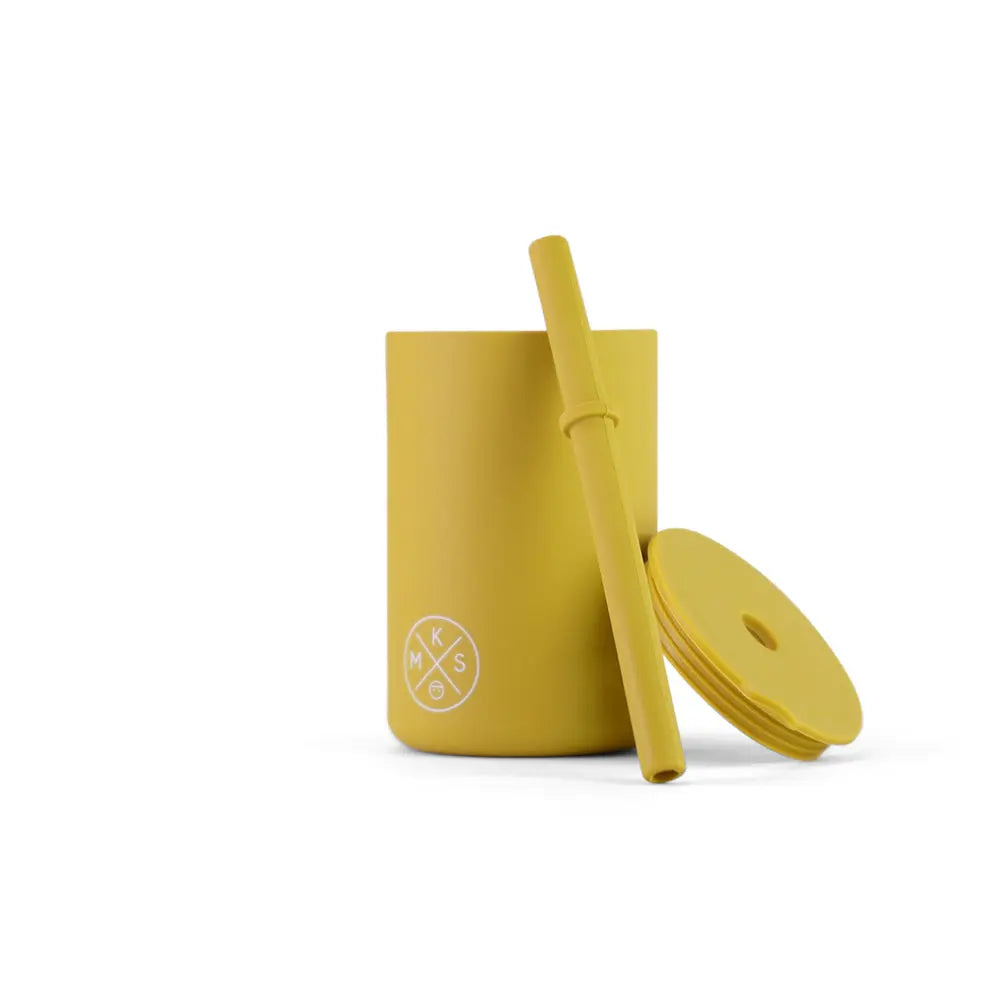 Drinking cup with straw - Mustard - MKS Miminoo