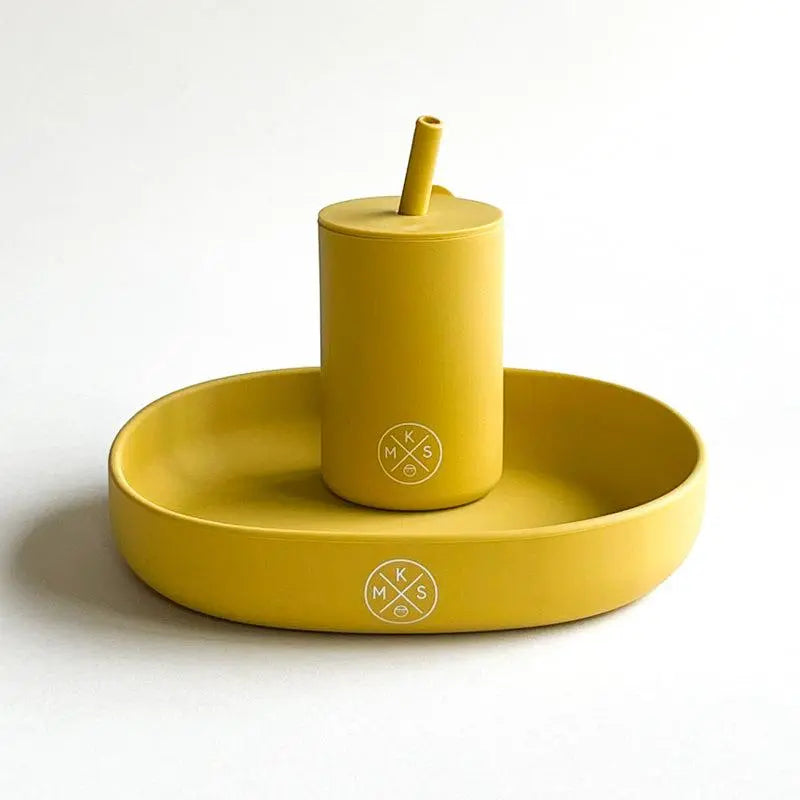 Drinking cup with straw - Mustard - MKS Miminoo