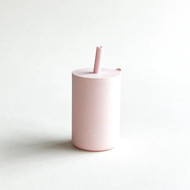 Drinking cup with straw - Soft pink - MKS Miminoo