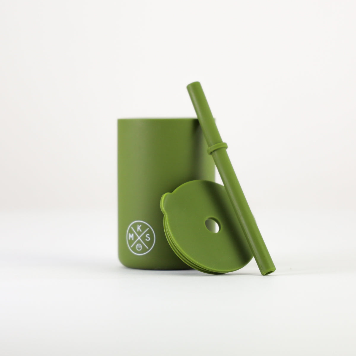 Drinking cup with straw - Army green