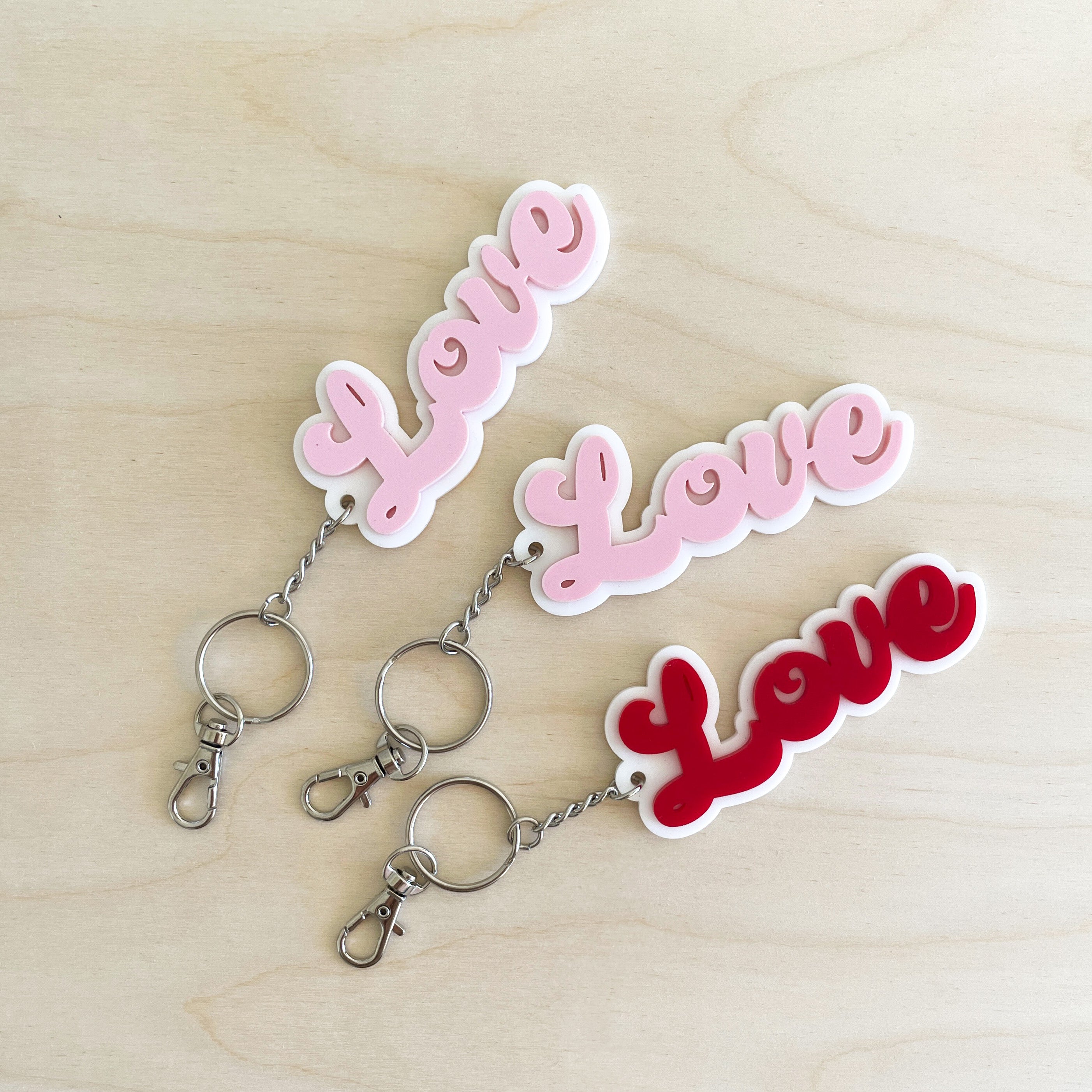 Handmade Acrylic Keychain Love