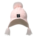 Merino Baby Fleece Lining Beanie Single Faux Fur Snap On Pom Pink - MKS Miminoo