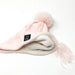 Merino Baby Fleece Lining Beanie Single Faux Fur Snap On Pom Pink - MKS Miminoo